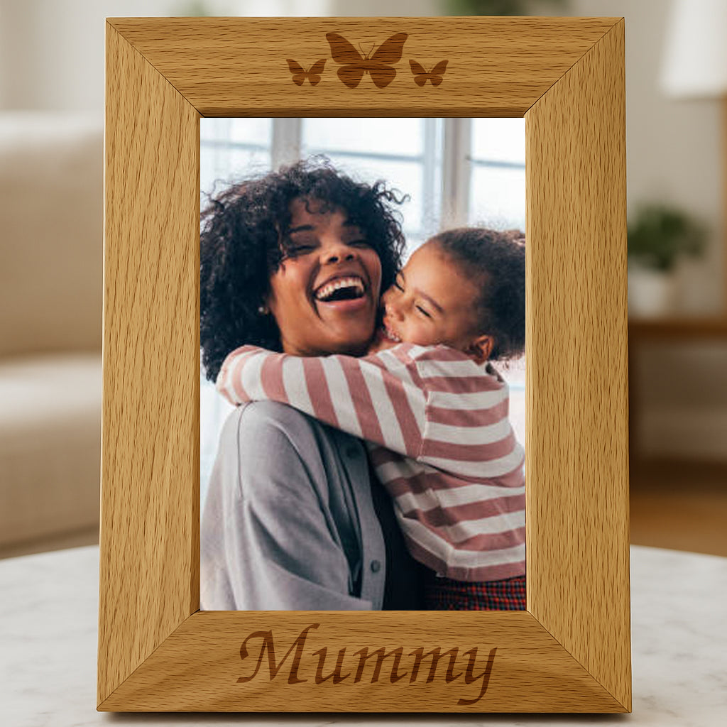 Personalised Wooden Mummy Frame - 4x6 Portrait - Photo Frames