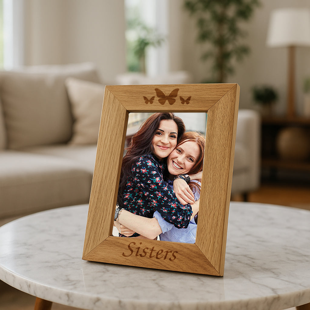 Engraved Wooden Sisters Frame - Photo Frames