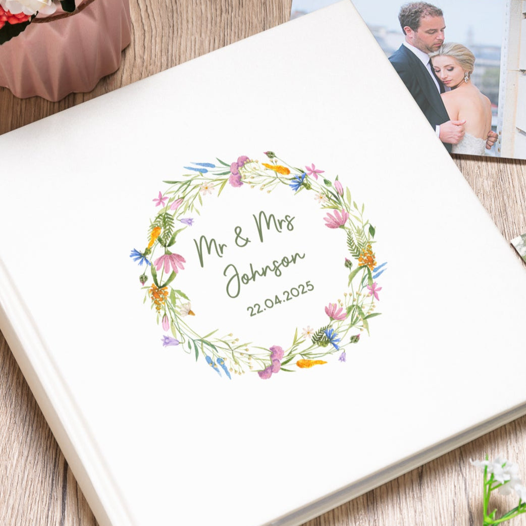 Personalised Colourful Floral Wedding Photo Album - Photo Album