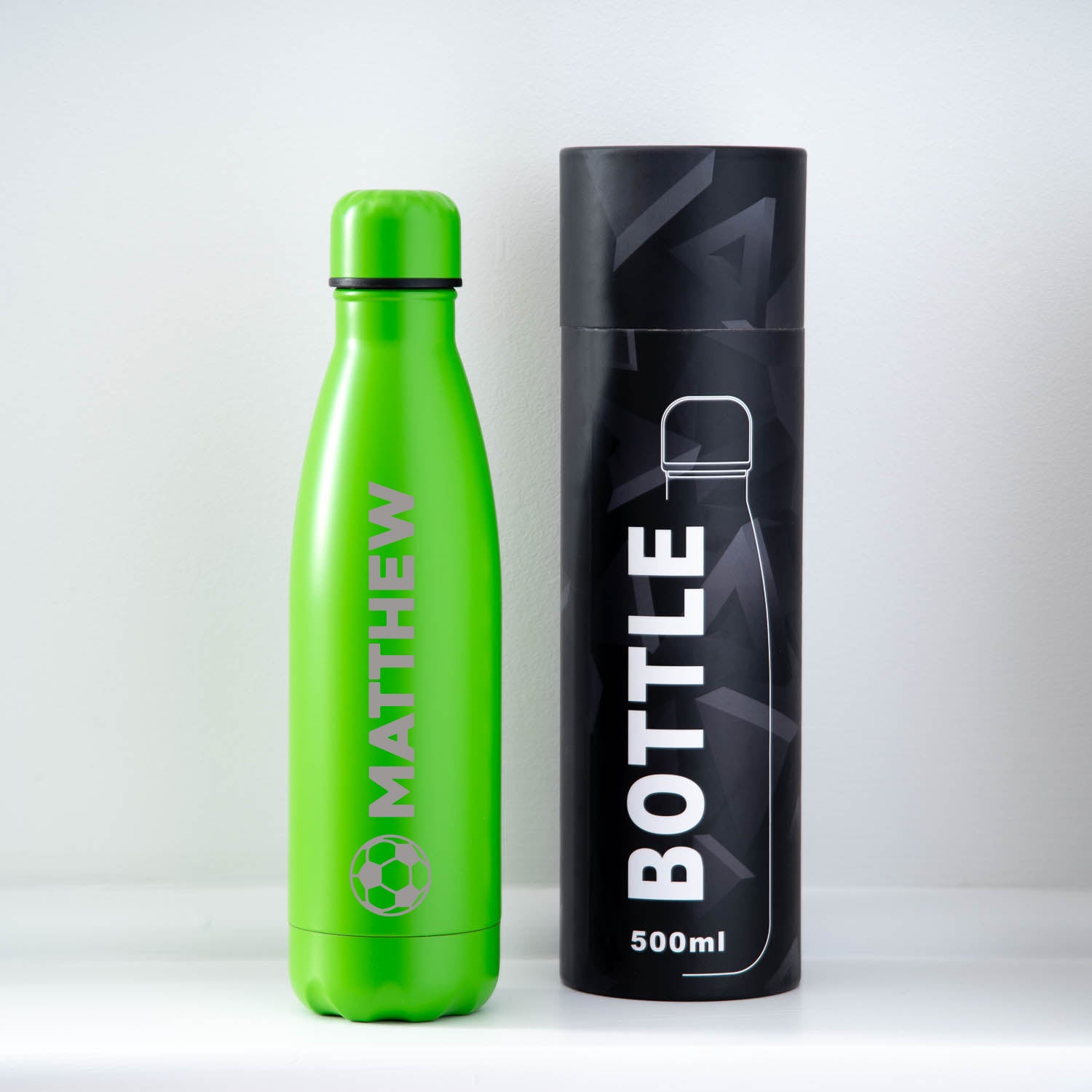 Personalised Football Name Thermos Water Bottle - Dark Green / Yes - Thermos Water Bottles