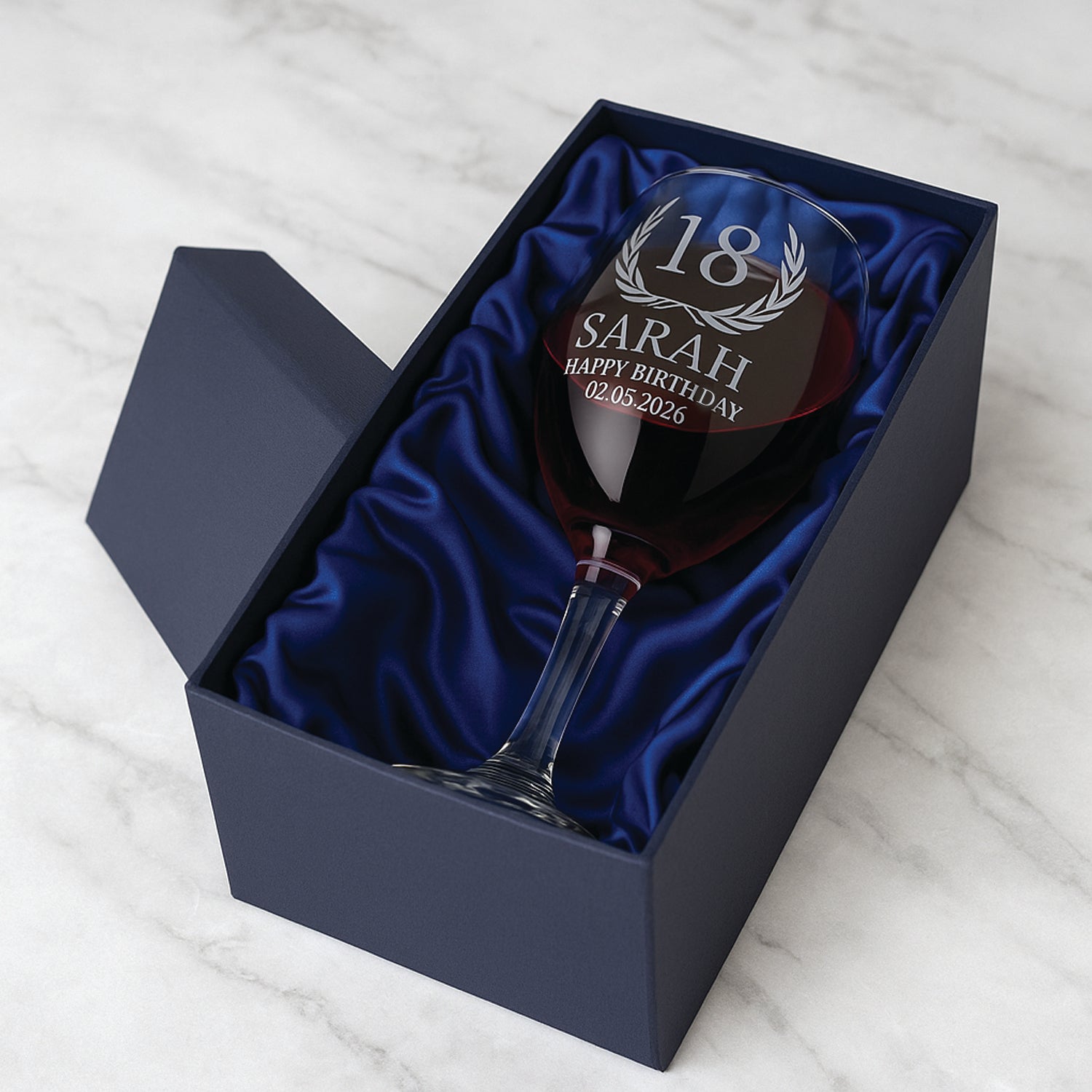 Personalised 80th Birthday Crest Wine Glass - Wine Glasses