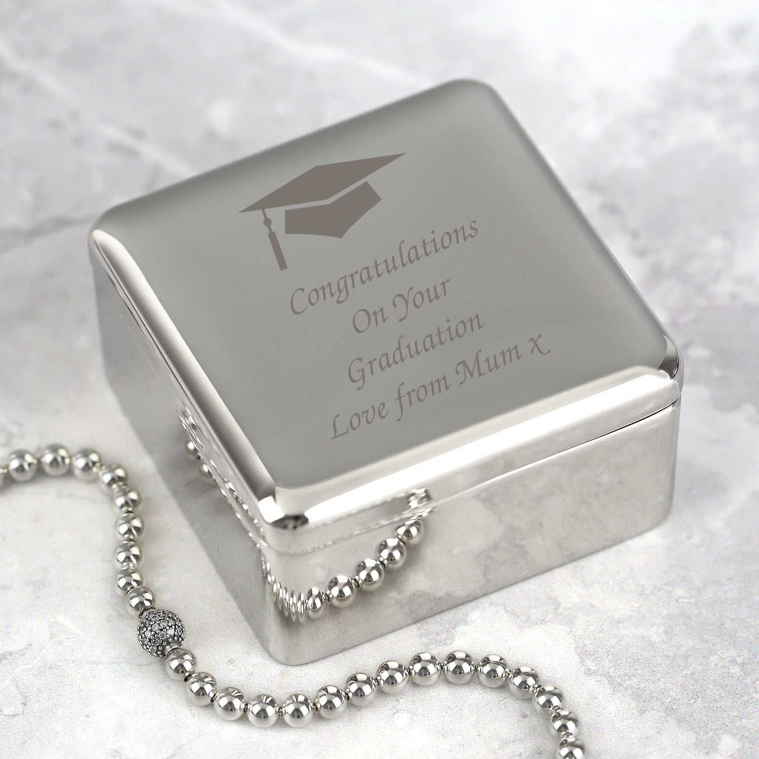 Personalised Graduation Square Trinket Box - Trinket Box