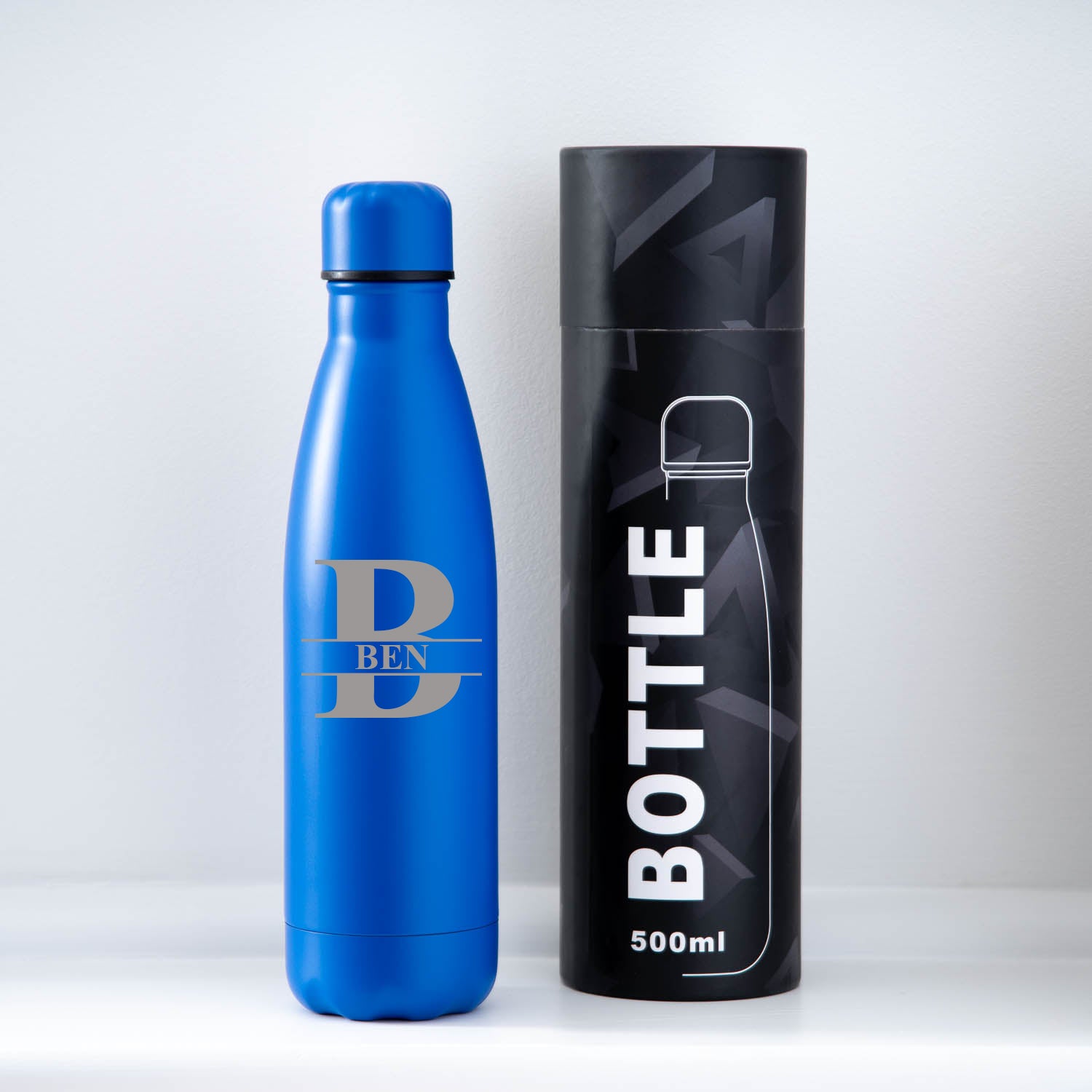 Personalised Initial & Name Thermos Water Bottle | Engraved Insulated - Yes / Dark Blue - Thermos Water Bottles
