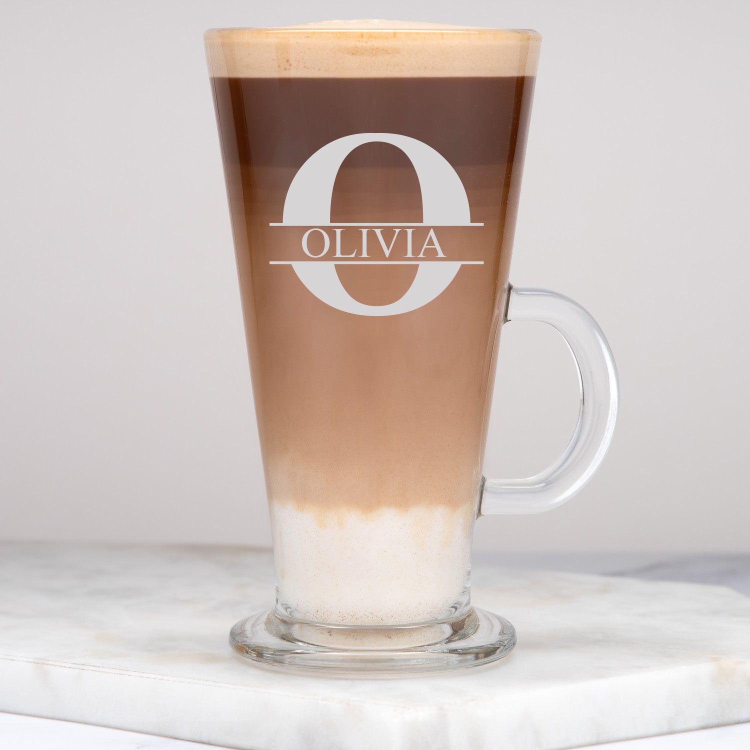 Personalised Initial & Name Latte Glass - Latte Glass