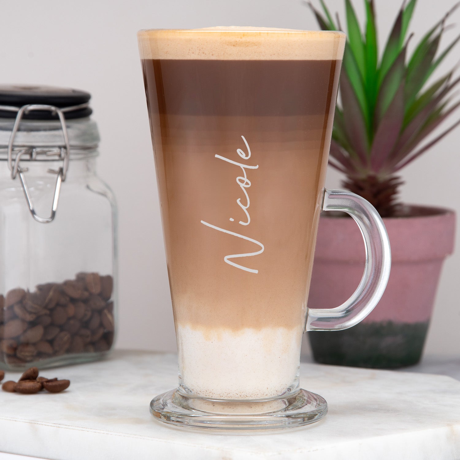 Personalised Large Name Latte Glass - Latte Glass