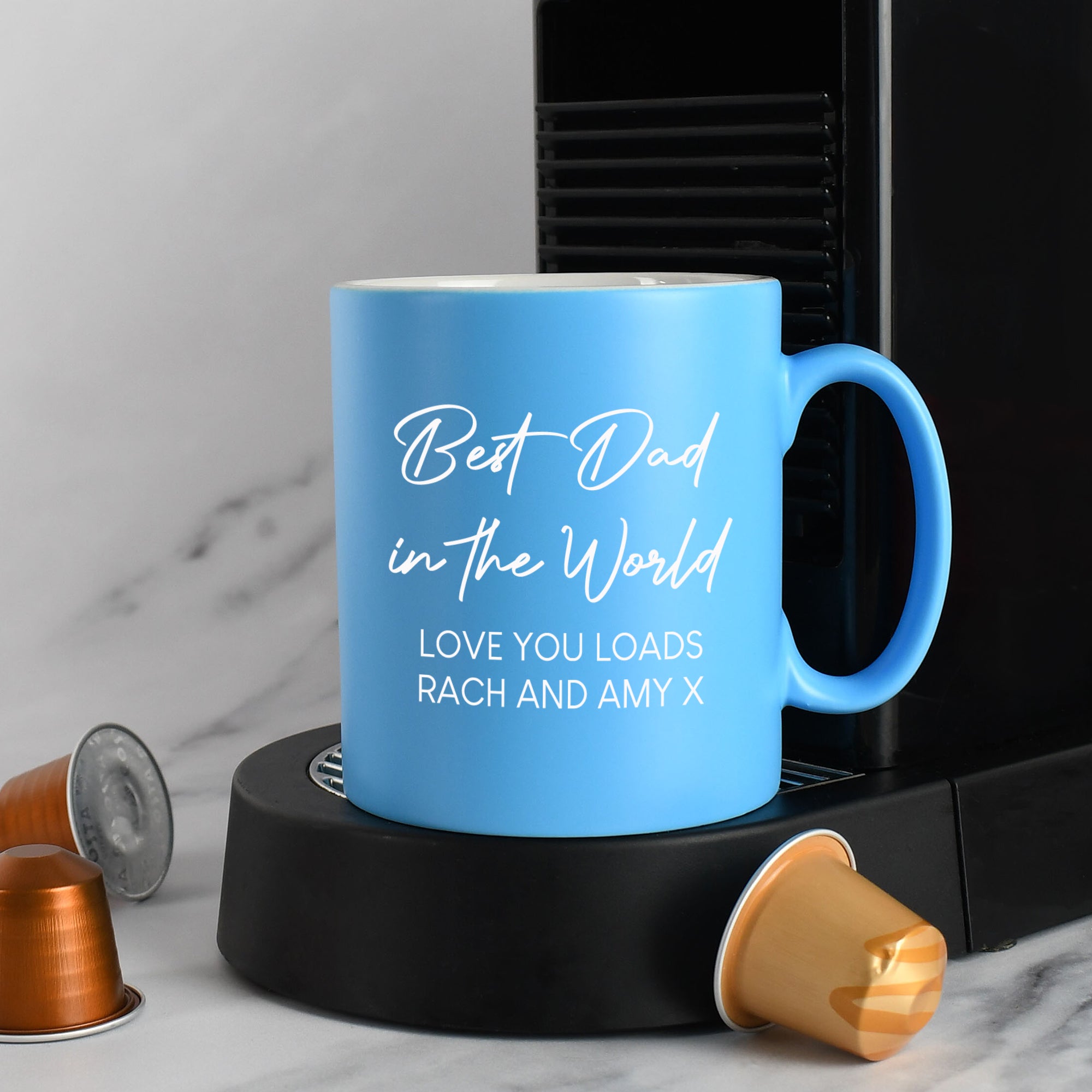 Personalised Best Dad In The World Mug - Light Blue - Mugs