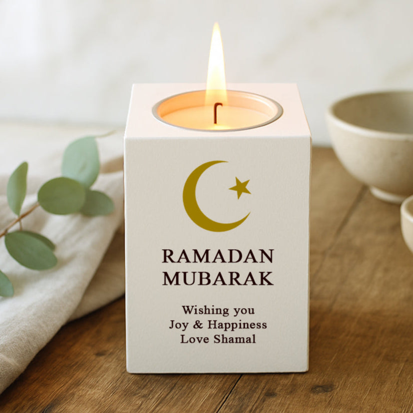 Personalised Eid Mubarak Ramadan Tea Light Holder - Votive Candle Holder
