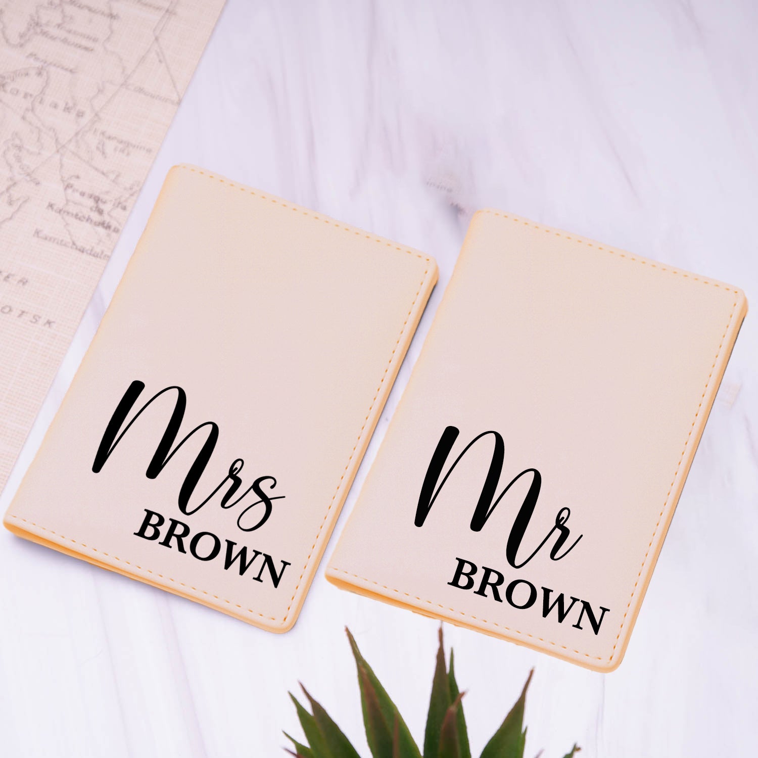 Personalised Wedding Cream Passport Holders - Passport Holders