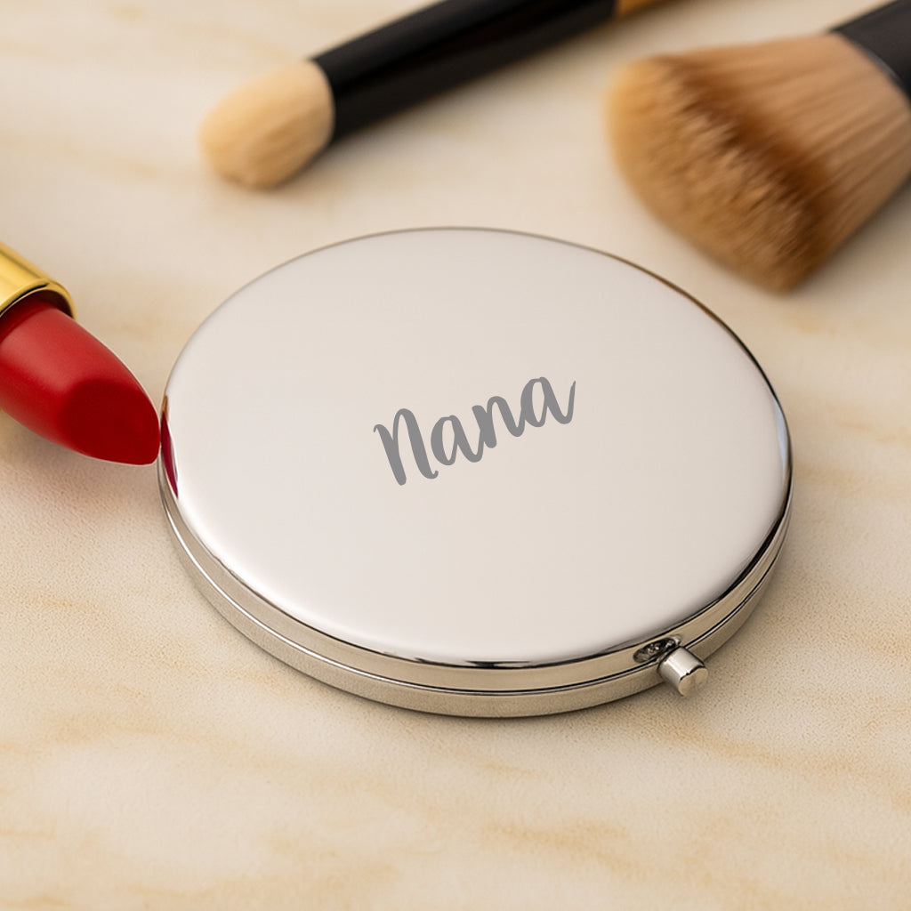 Personalised Nana Silver Compact Mirror - Compact Mirror