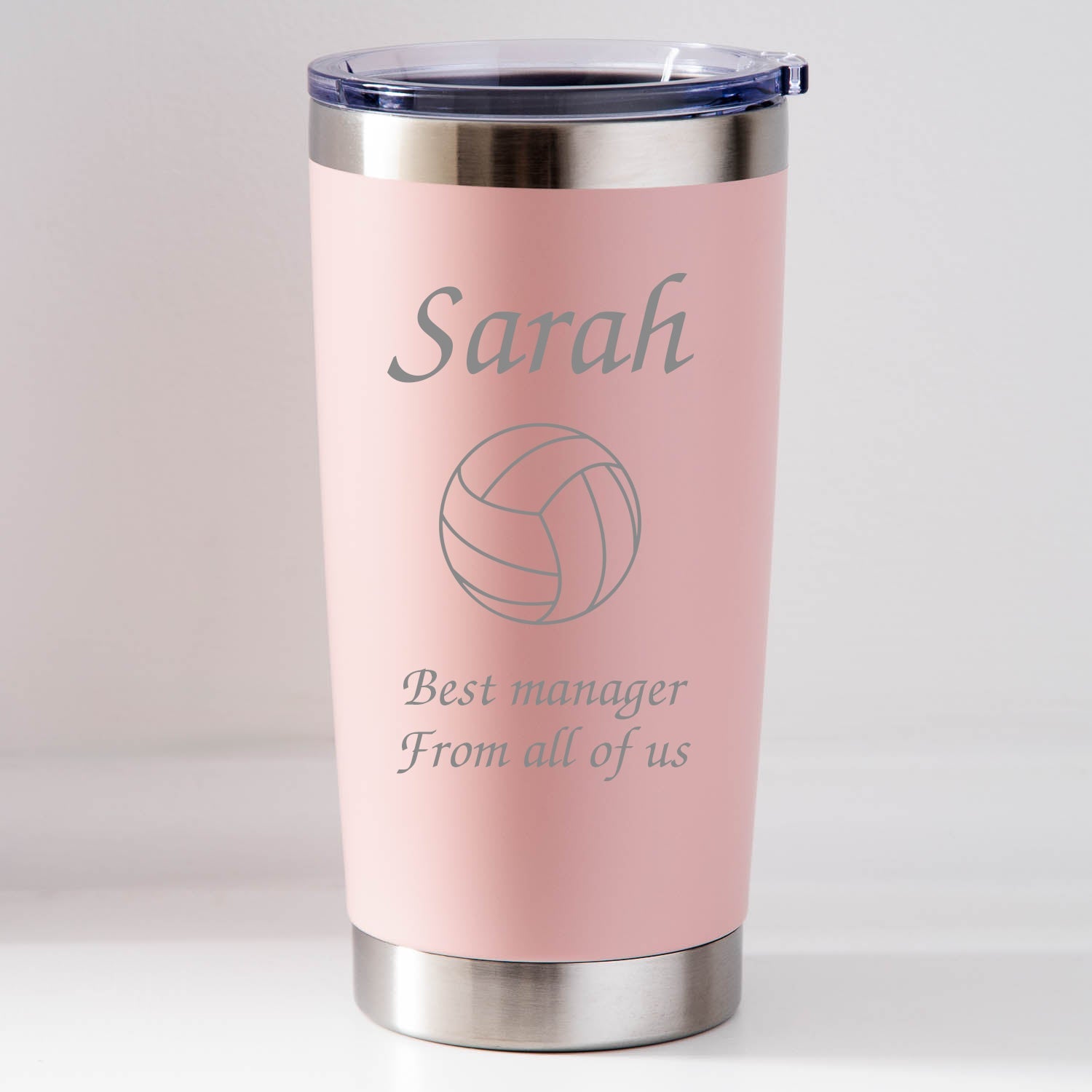 Personalised Netball Thermos Insulated Cup - Pink - Thermos Water Bottles