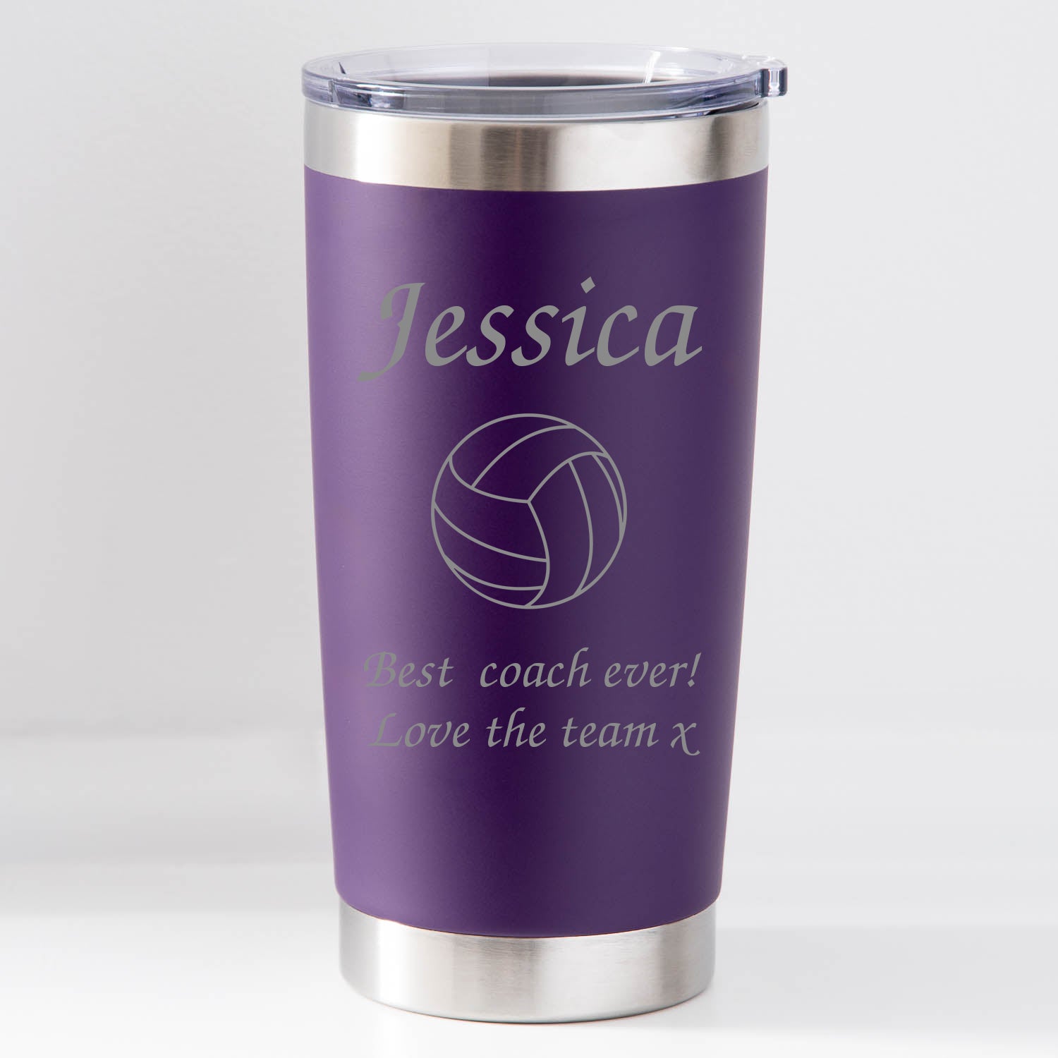 Personalised Netball Thermos Insulated Cup - Purple - Thermos Water Bottles