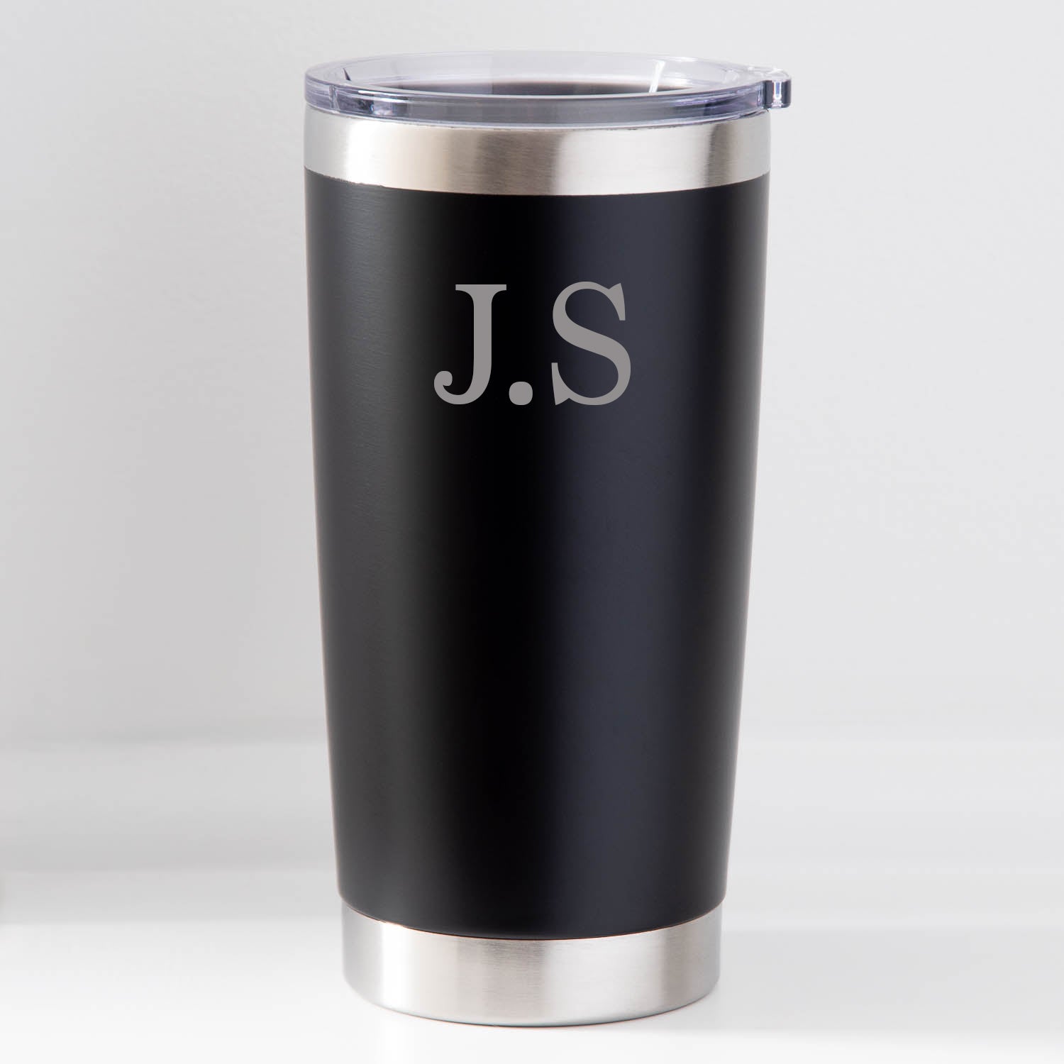 Personalised Initials Thermos Insulated Cup - Black - Travel Mugs