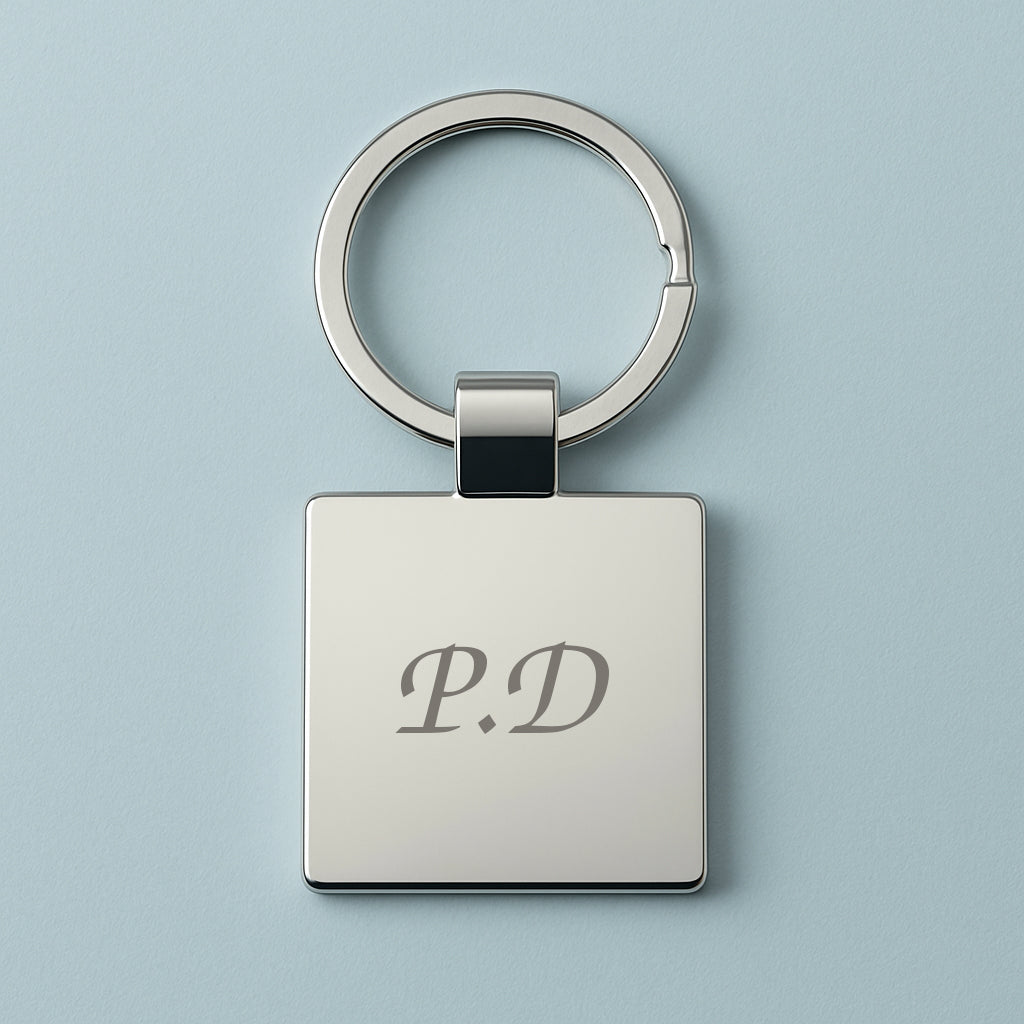Personalised Initials Square Keyring - keyrings