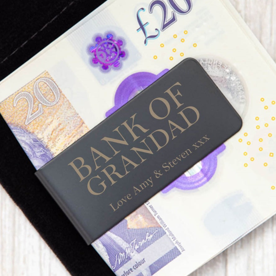 Personalised Bank Of Black Money Clip - Accessories