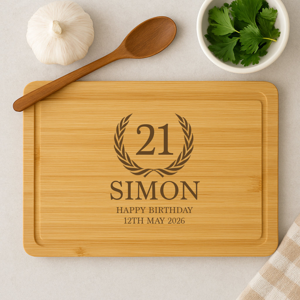 Personalised Birthday Crest Wooden Chopping Board - Chopping Boards