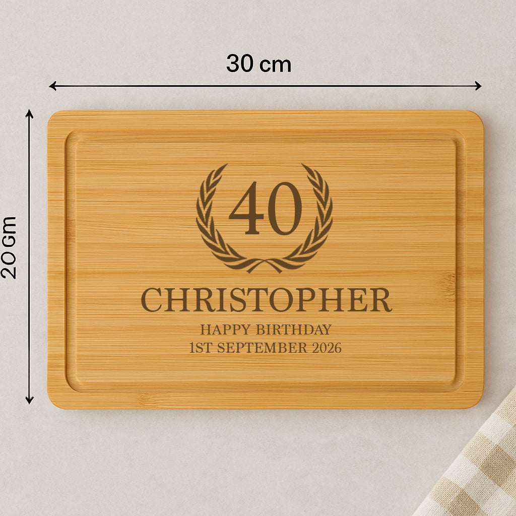 Personalised Birthday Crest Wooden Chopping Board - Chopping Boards