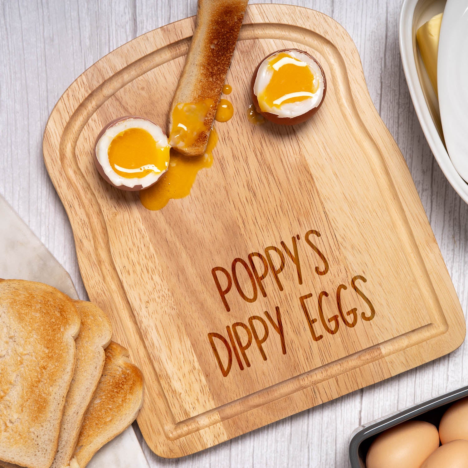 Personalised Dippy Eggs Breakfast Board | Engraved - Breakfast Boards