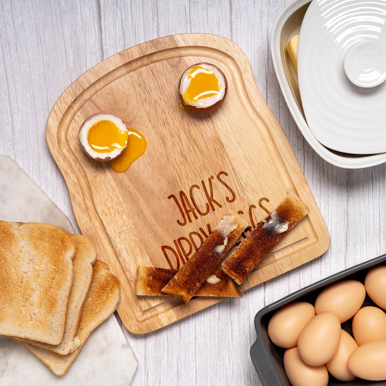 Personalised Dippy Eggs Breakfast Board | Engraved - Breakfast Boards