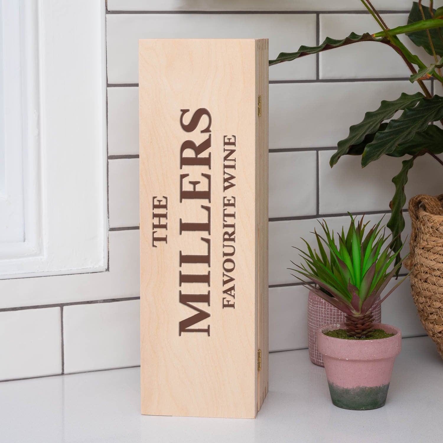 Personalised Family Wooden Wine Gift Box - Wooden Wine Box