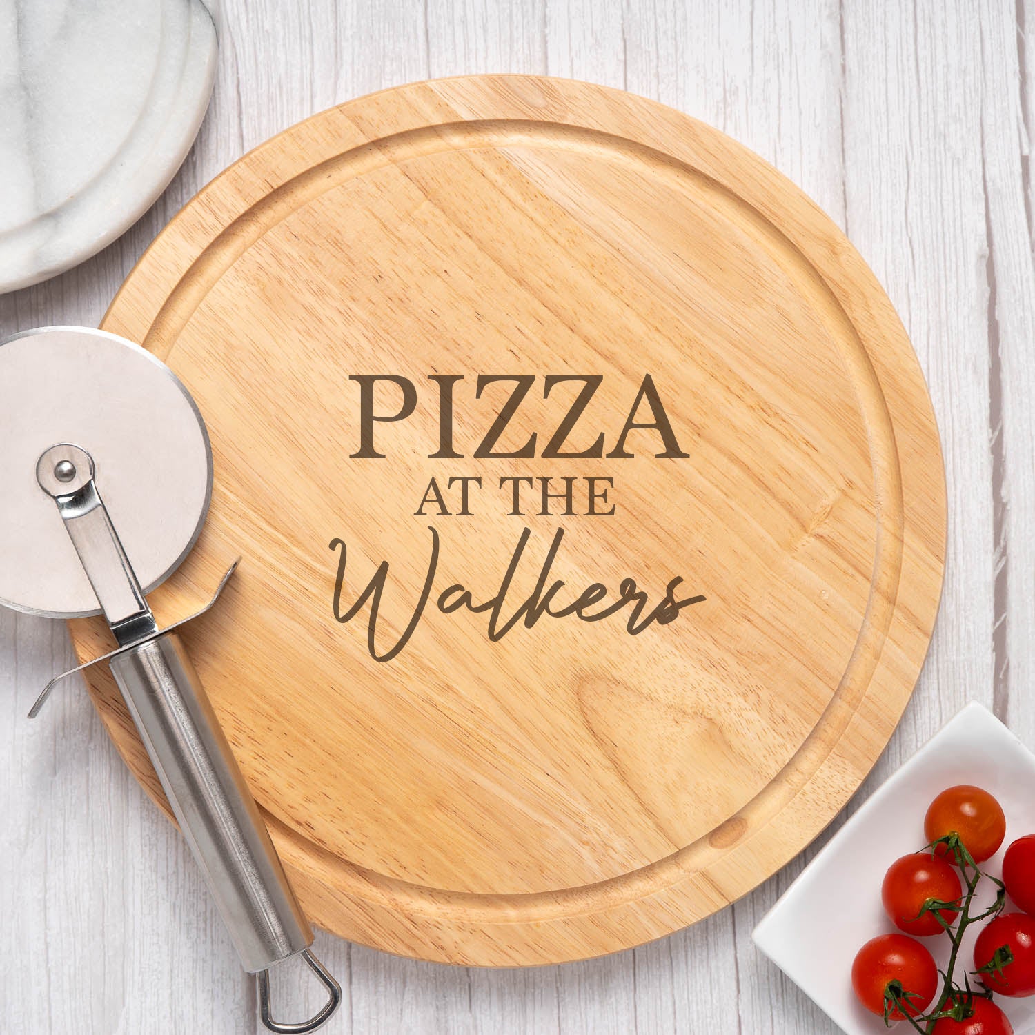 Personalised Family Large Round Pizza Wooden Board - Pizza Boards