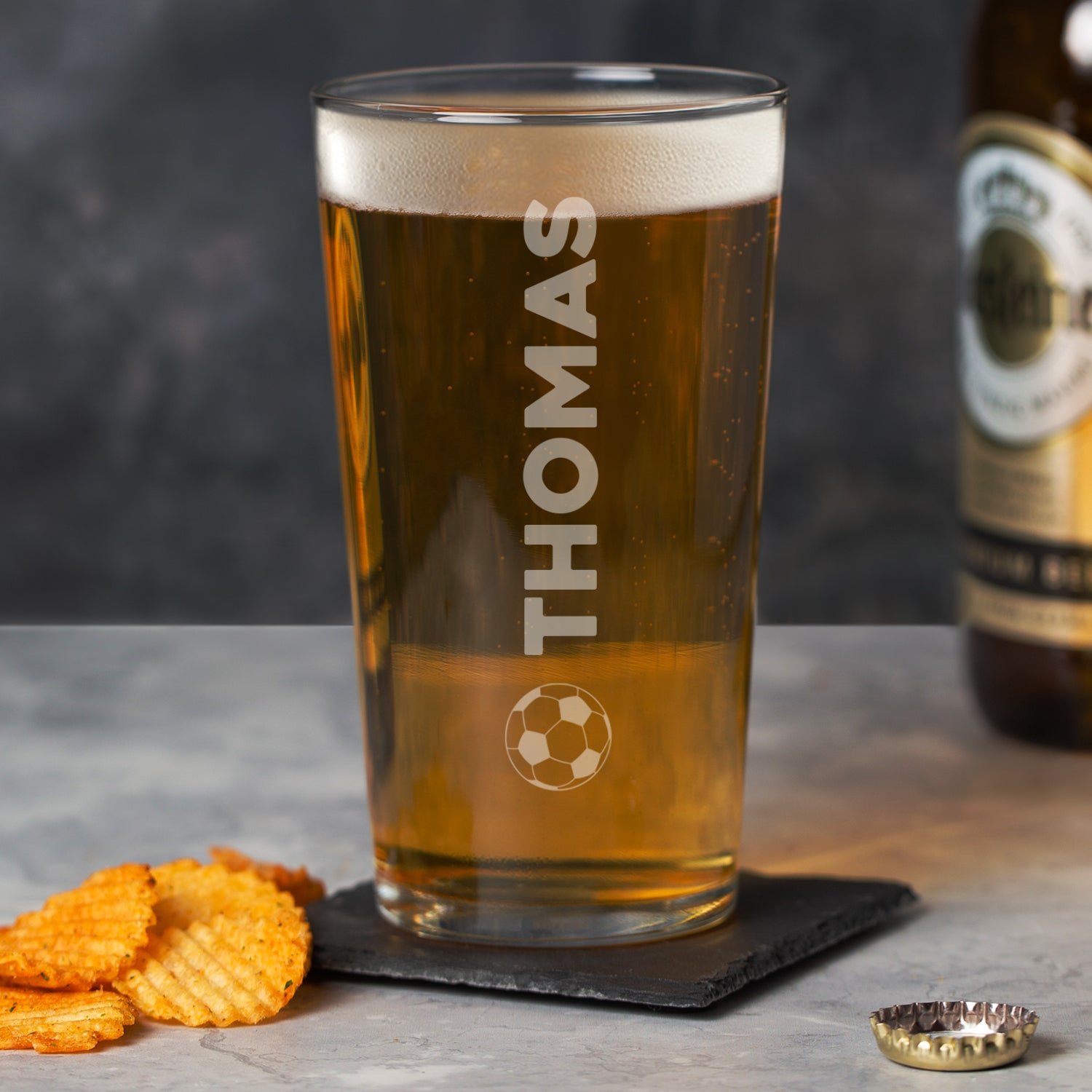 Personalised Football Name Pint Glass - Beer Glasses