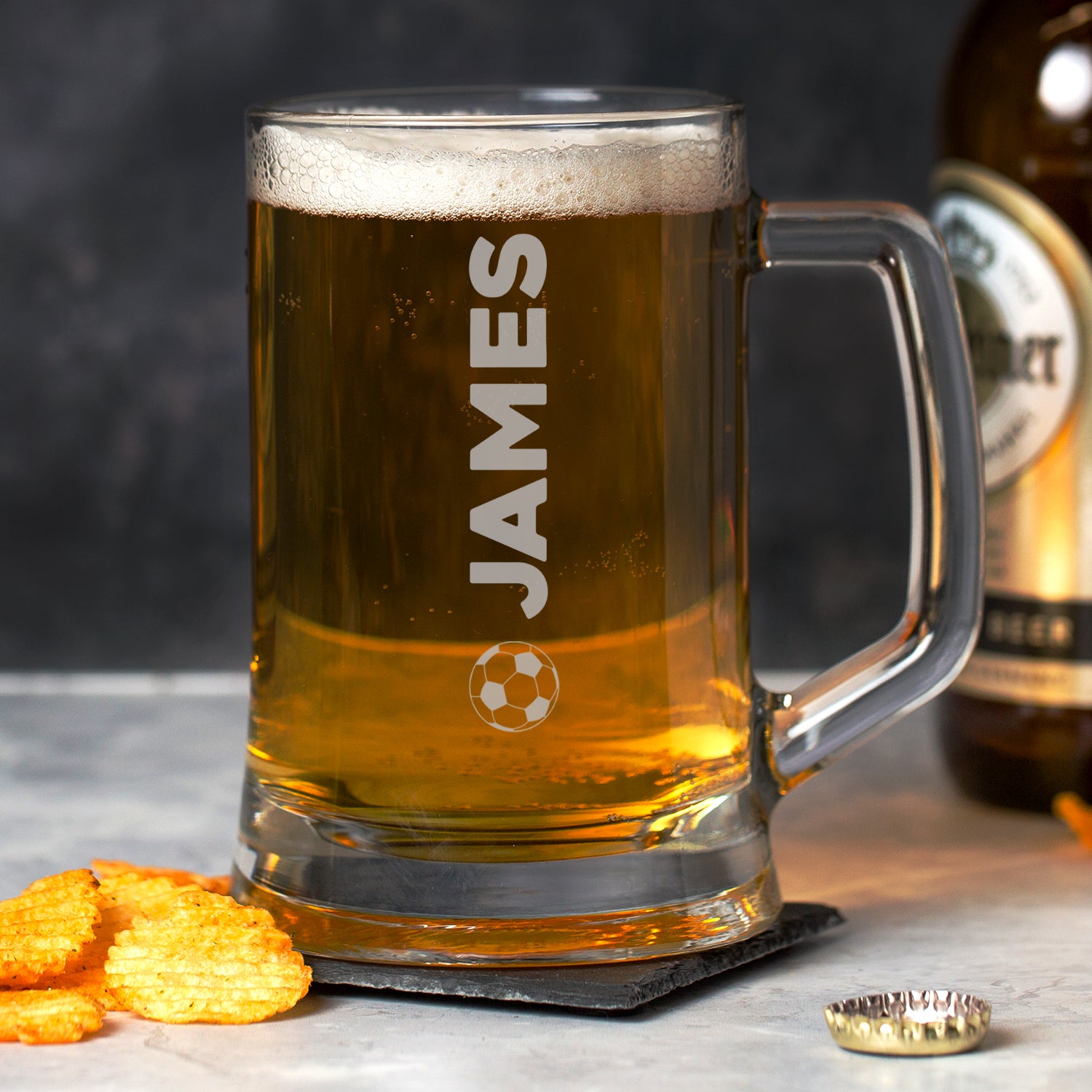 Personalised Football Name Glass Pint Stern Tankard - Beer Glasses