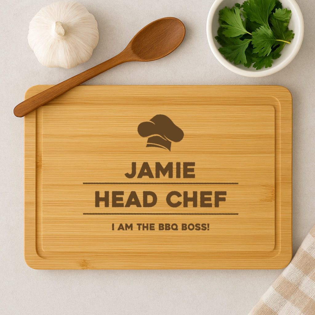 Personalised Head Chef Wooden Chopping Board - Chopping Boards