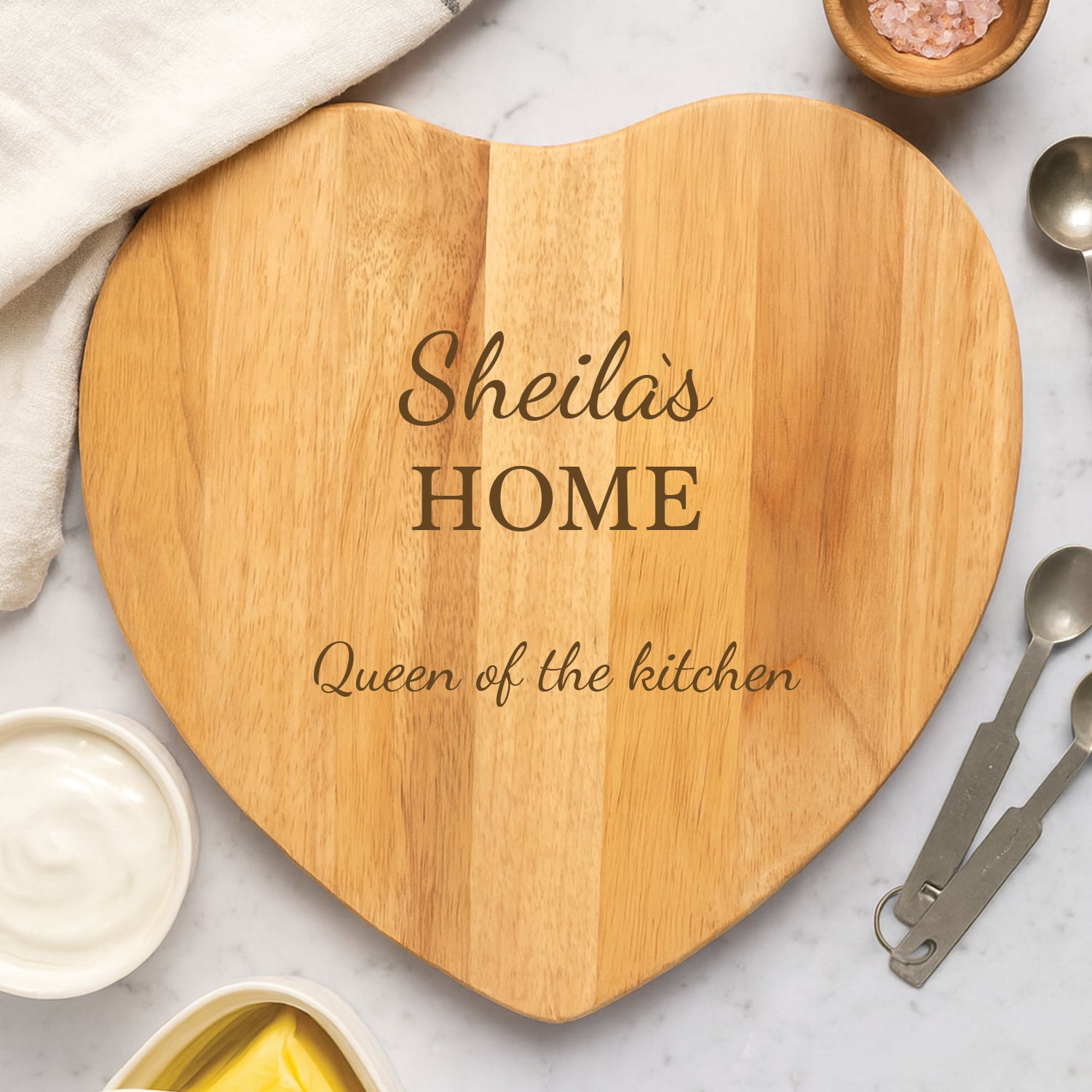 Personalised Home Heart Wooden Chopping Board - Chopping Boards