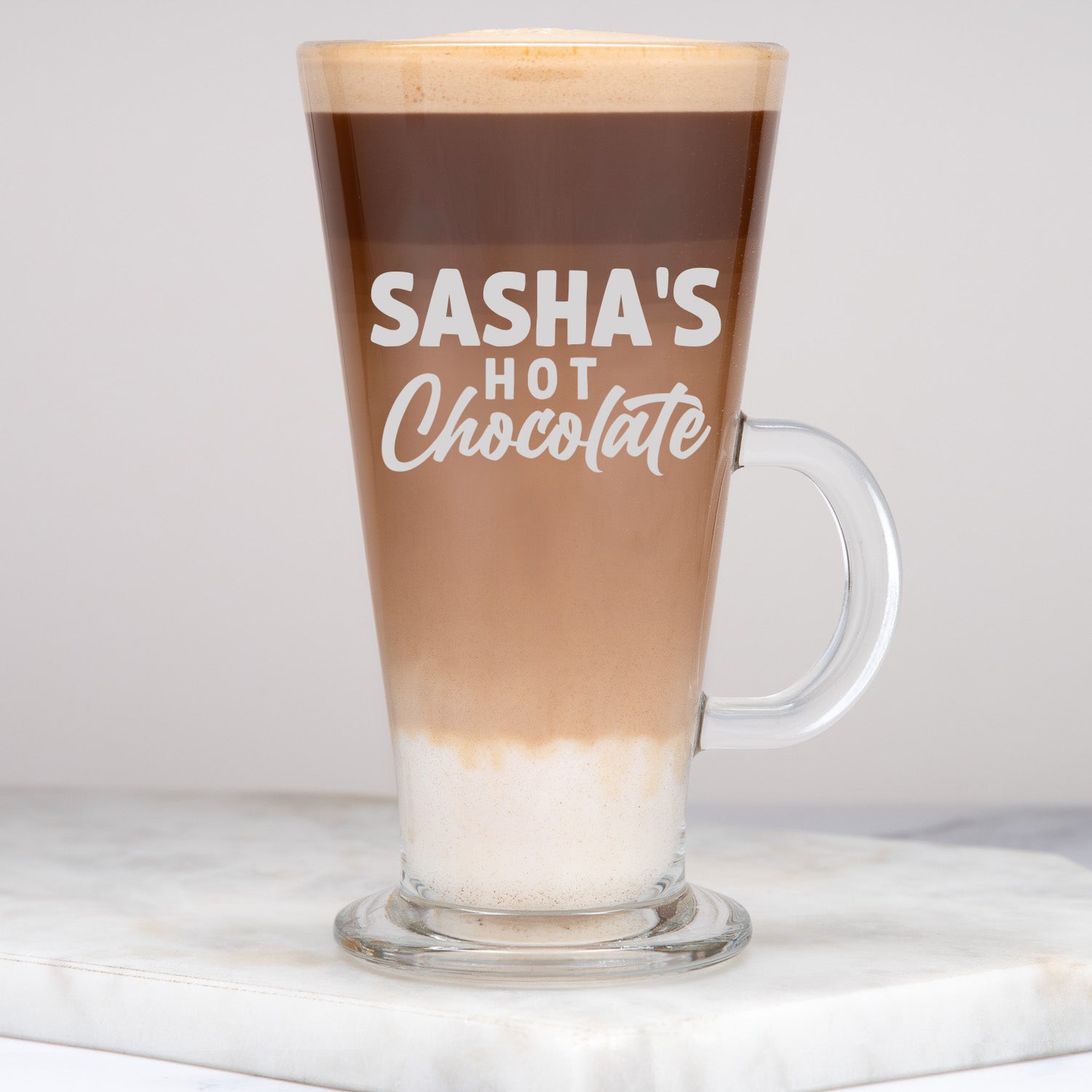Personalised Hot Chocolate Latte Glass - Latte Glass