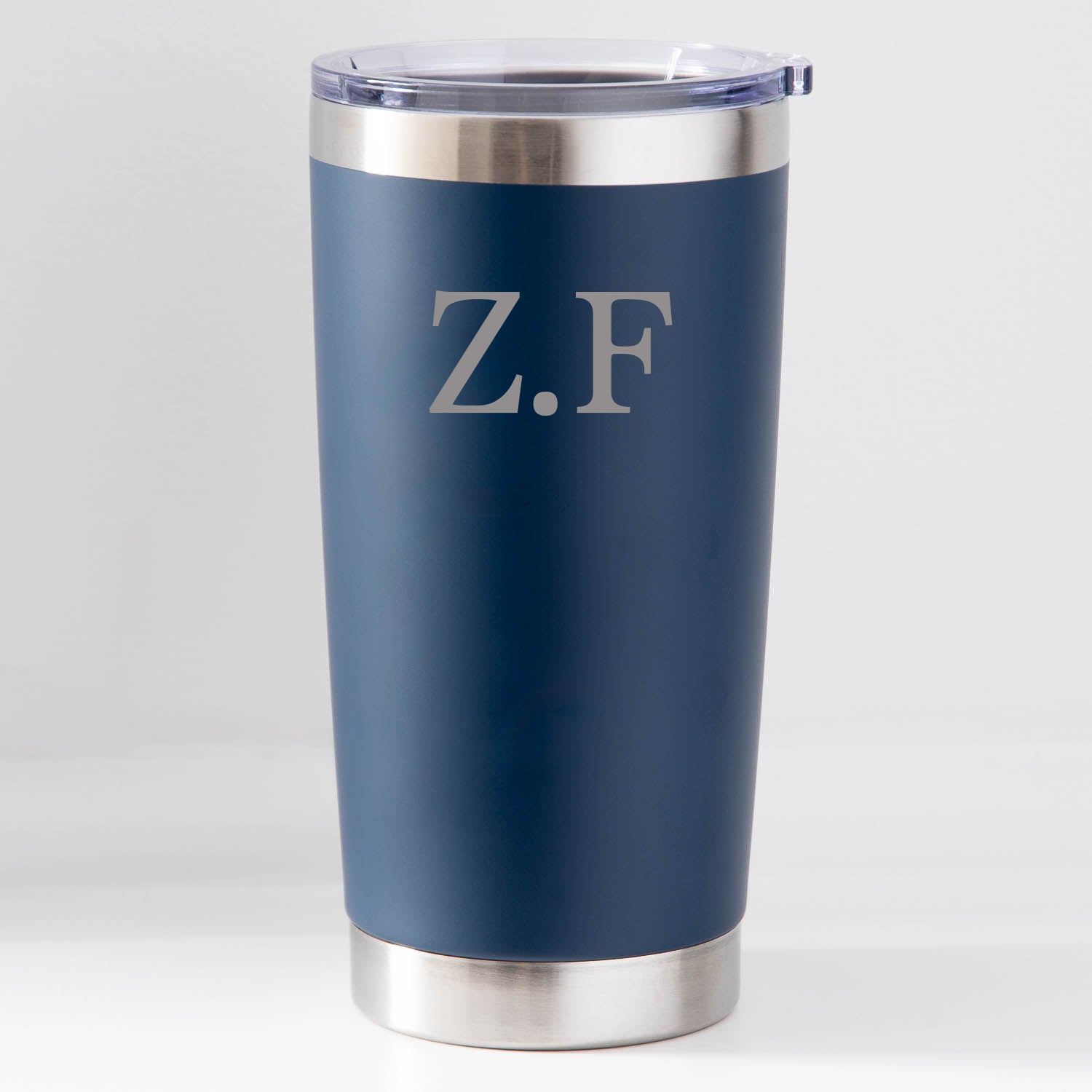 Personalised Initials Thermos Insulated Cup - Dark Blue - Travel Mugs