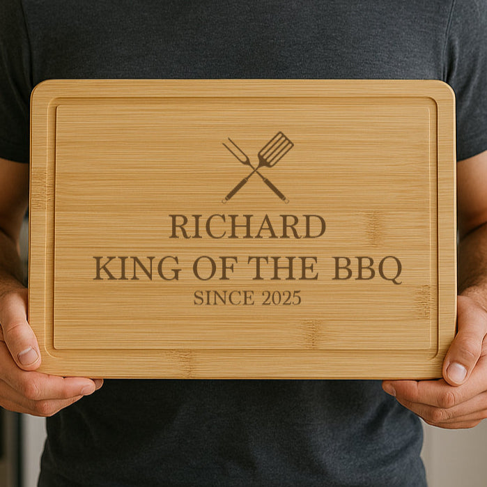 Personalised King of the BBQ Wooden Chopping Board - Chopping Boards