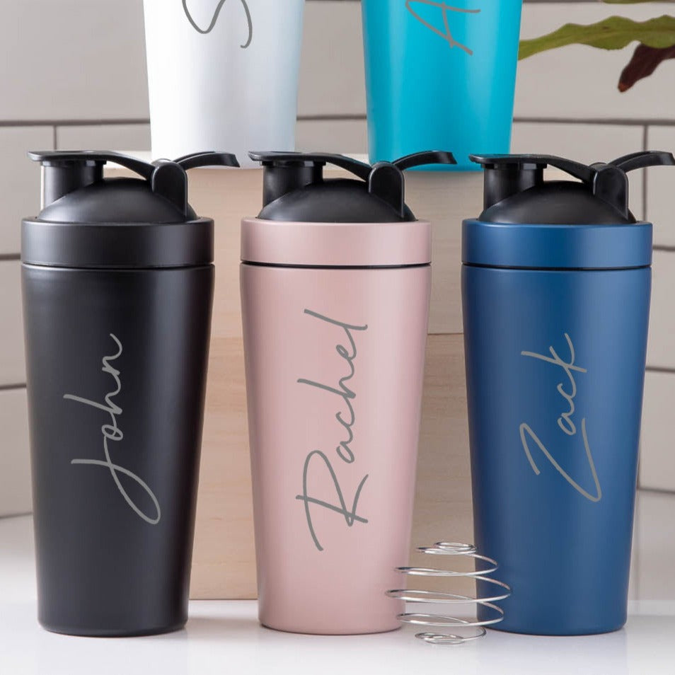 Personalised Protein Shaker Bottle | Engraved Name - Protein Shaker Bottles