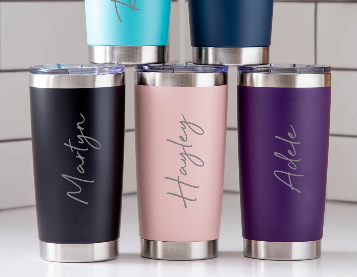 Personalised Insulated Cup | Engraved Name Travel Mug - Thermos Water Bottles