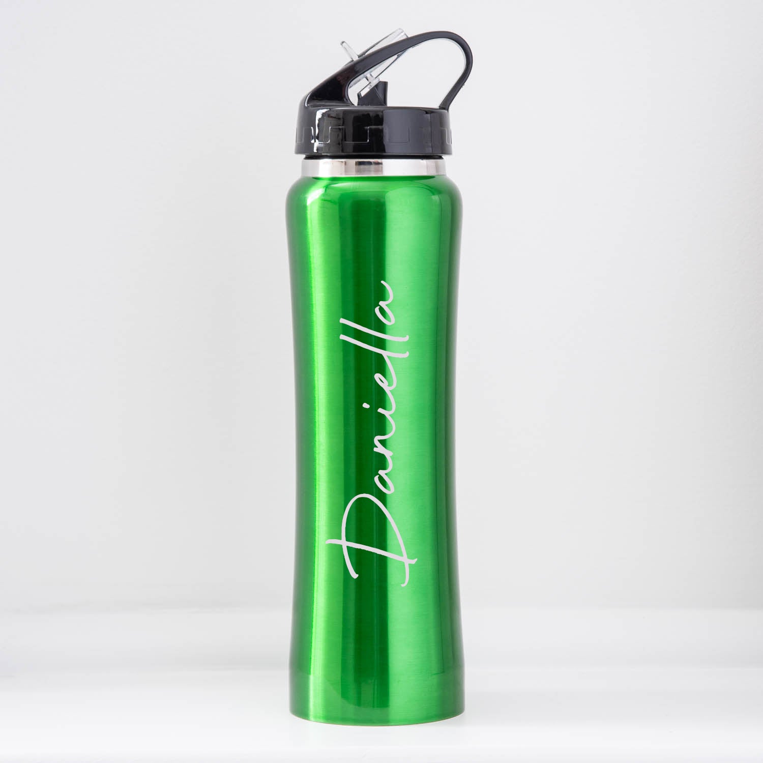 Personalised Large Name Sports Style Thermos Water Bottle - Green - Thermos Water Bottles