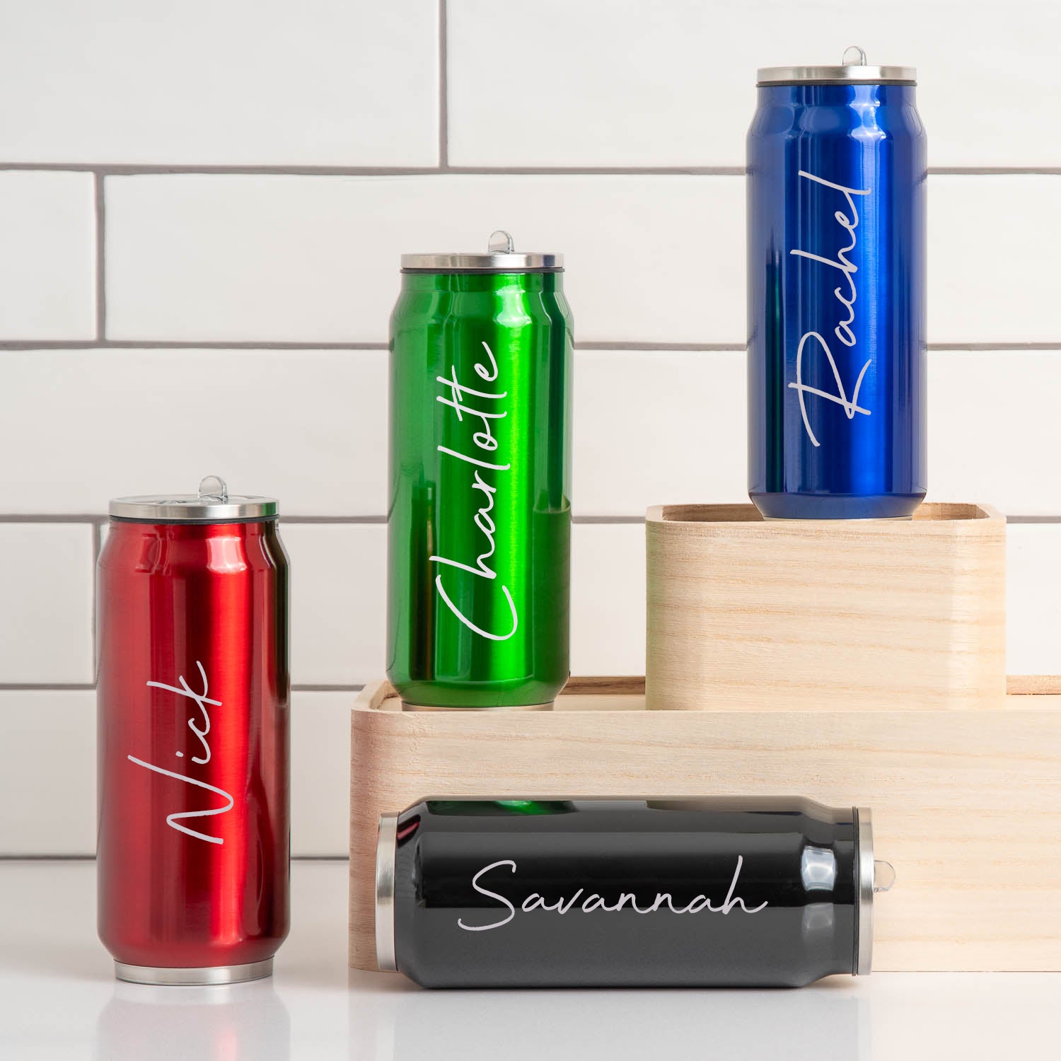 Personalised Large Name 500ml Can Style Bottle - cup