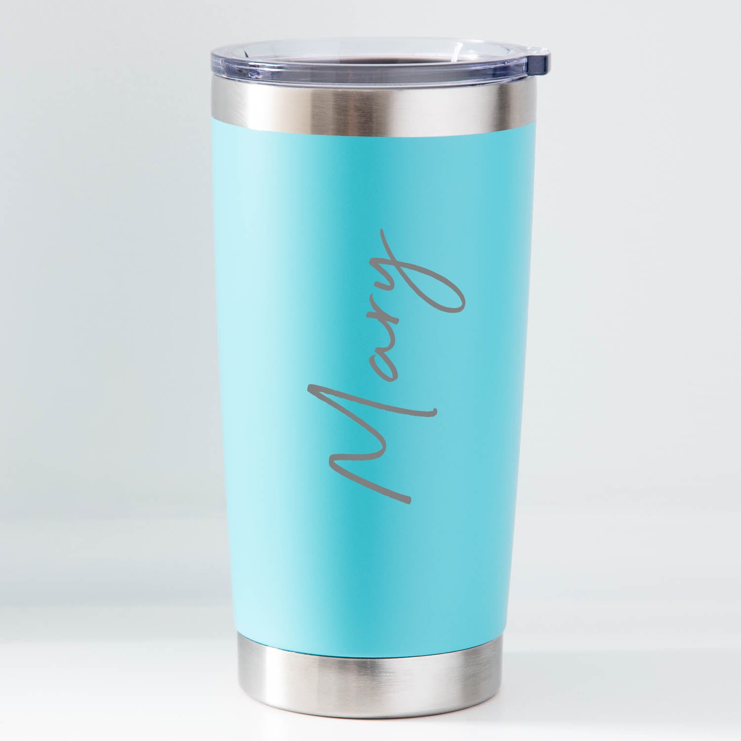 Personalised Insulated Cup | Engraved Name Travel Mug - Light Blue - Thermos Water Bottles