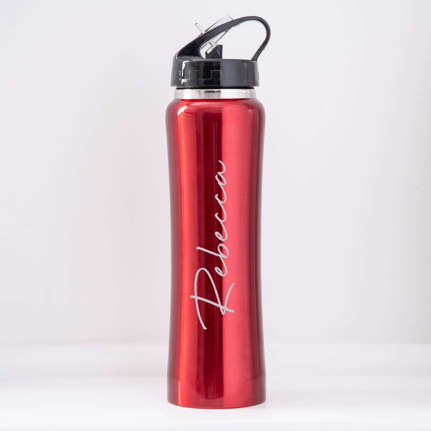 Personalised Large Name Sports Style Thermos Water Bottle - Red - Thermos Water Bottles