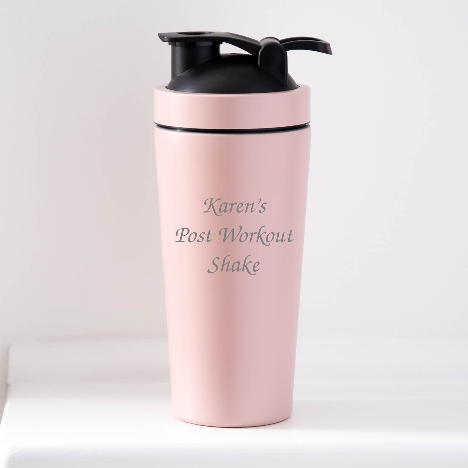 Personalised Any Message Protein Shaker Bottle - Pink - Protein Shaker Bottles