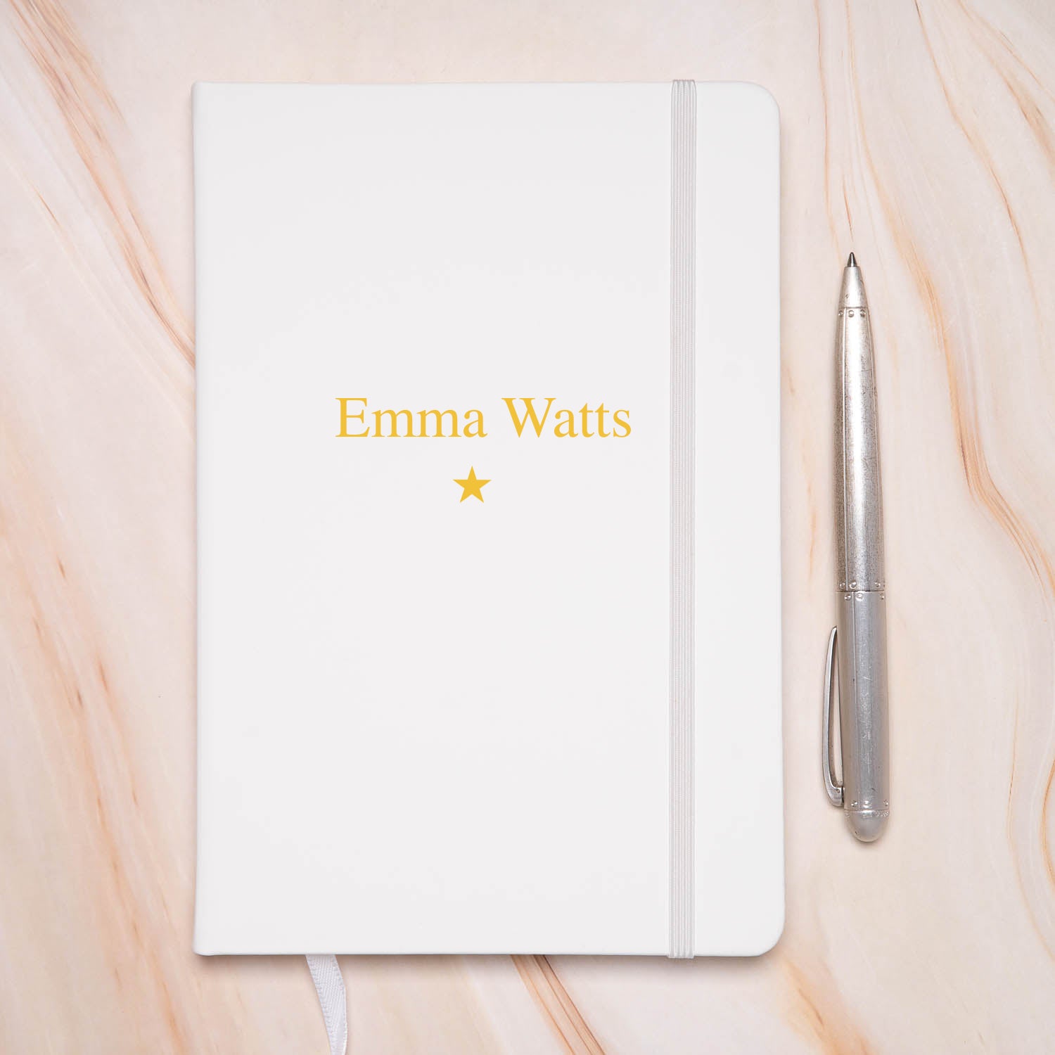 Personalised Yellow Star PU A5 Notebook - Notebook