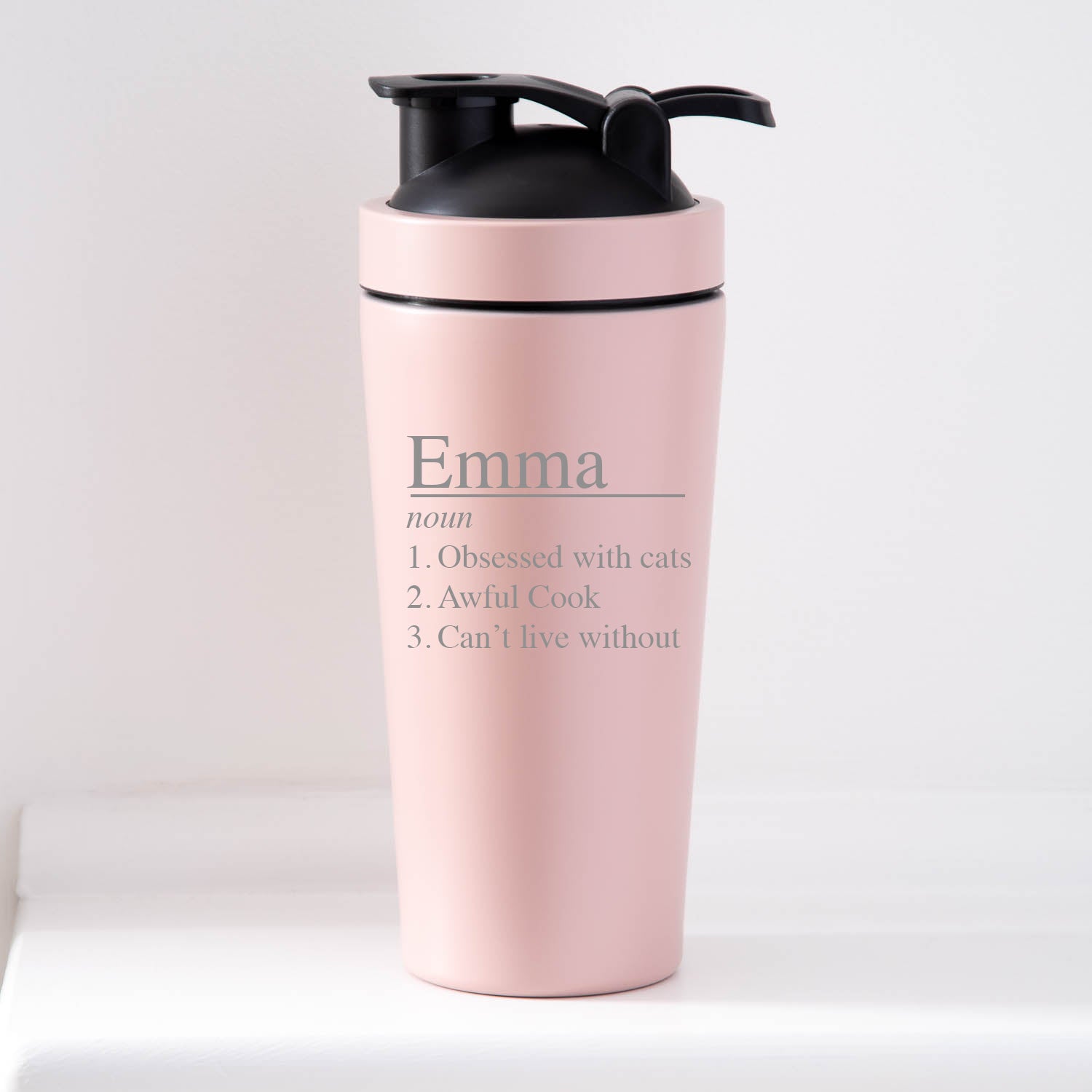 Personalised Name Definition Protein Shaker Bottle - Pink - Protein Shaker Bottles