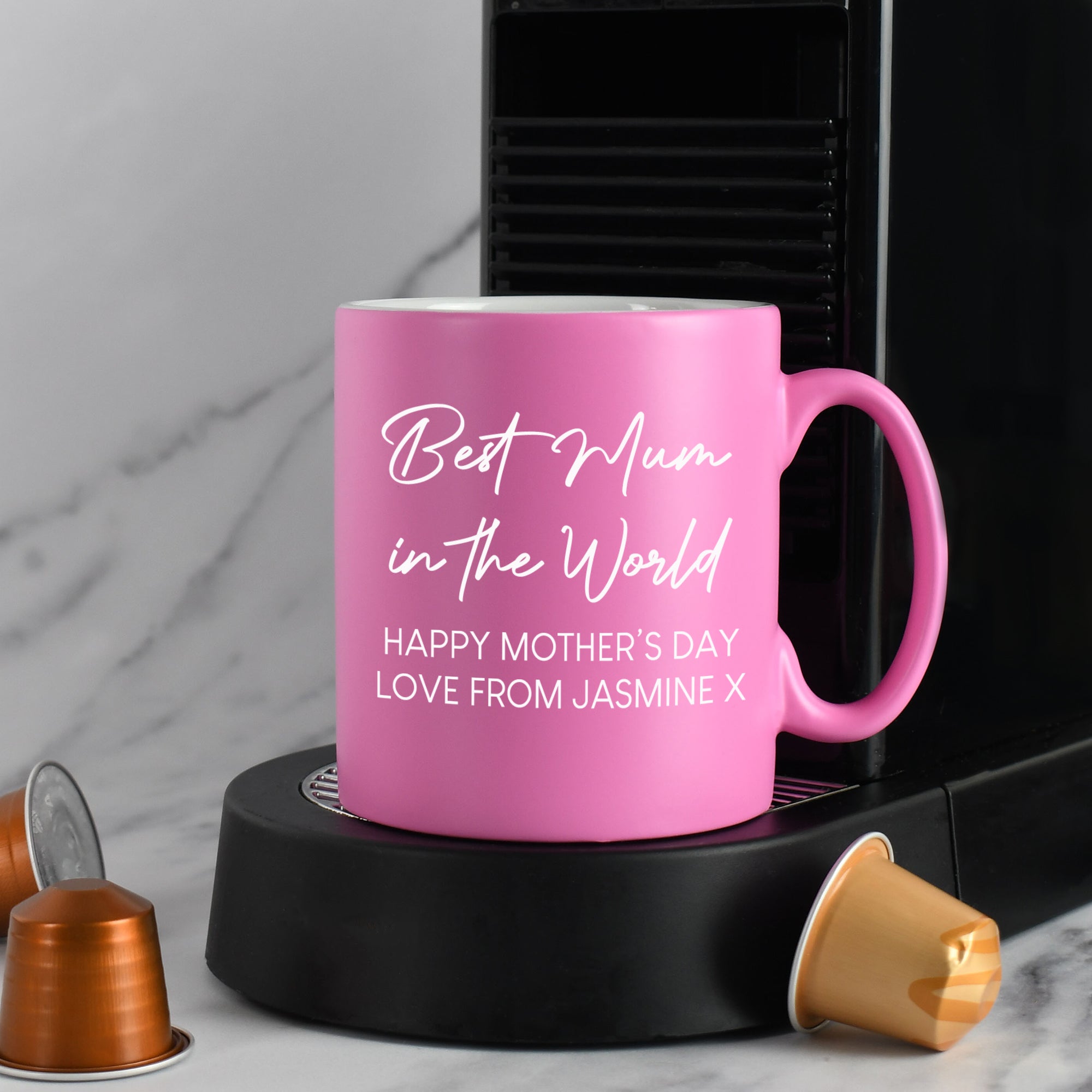 Personalised Best Mum In The World Mug - Pink - Mugs