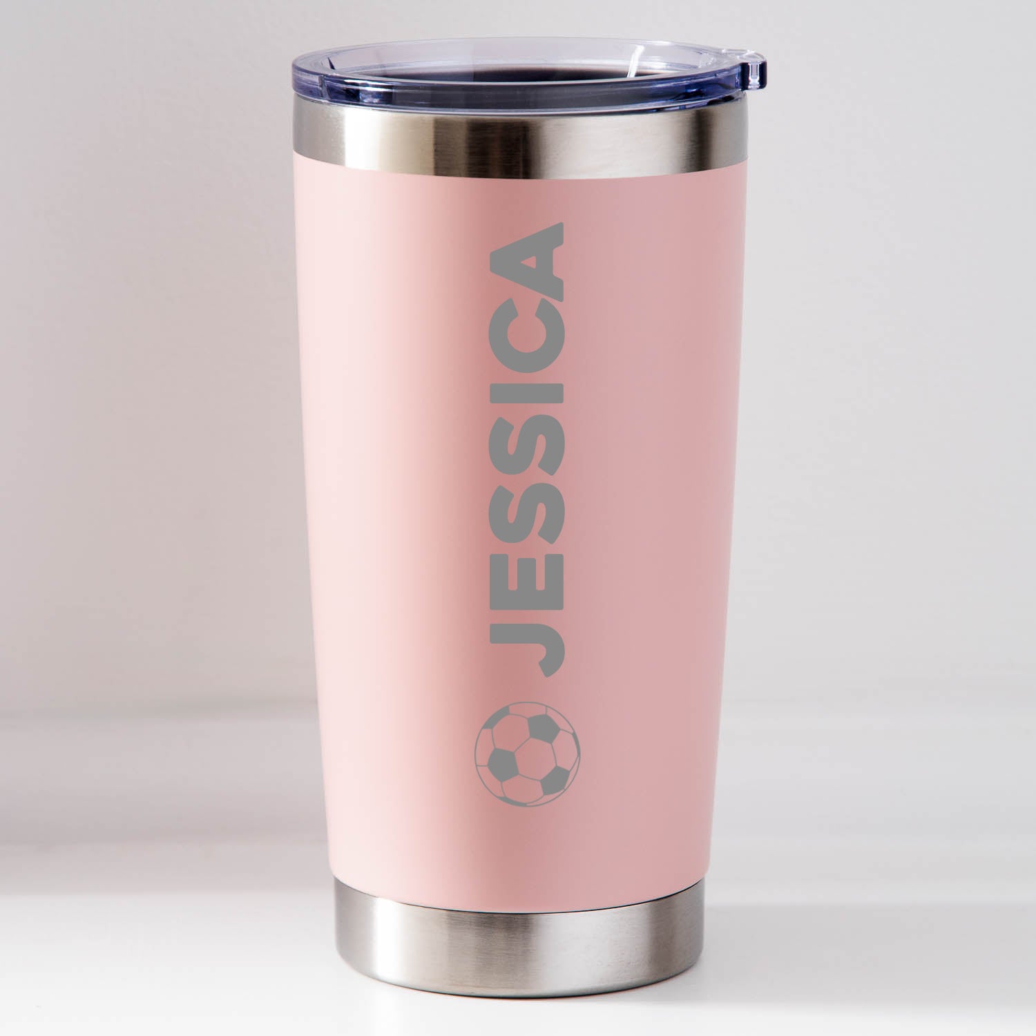 Personalised Football Name Thermos Insulated Cup - Pink - Thermos Water Bottles