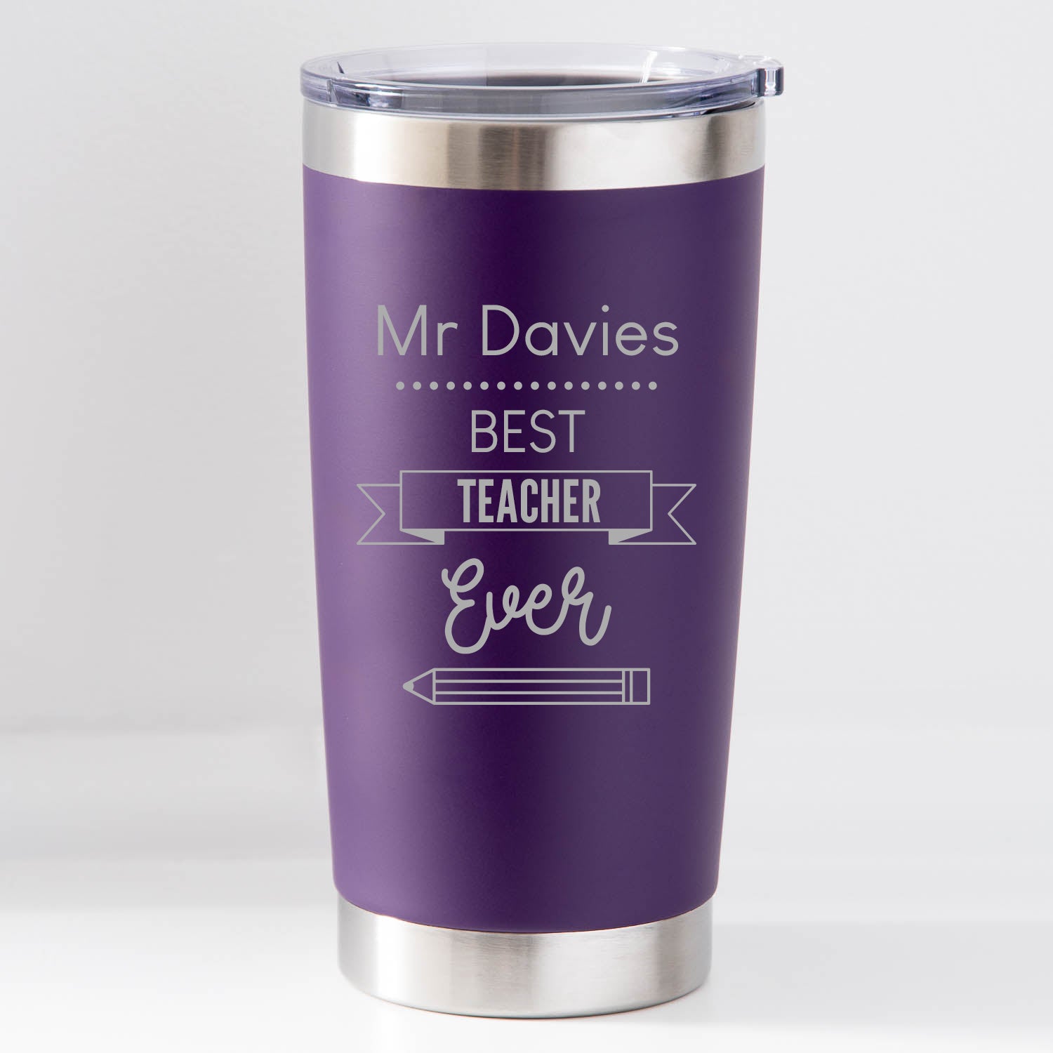 Personalised Best Teacher Ever Thermos Insulated Cup - Purple - Thermos Water Bottles