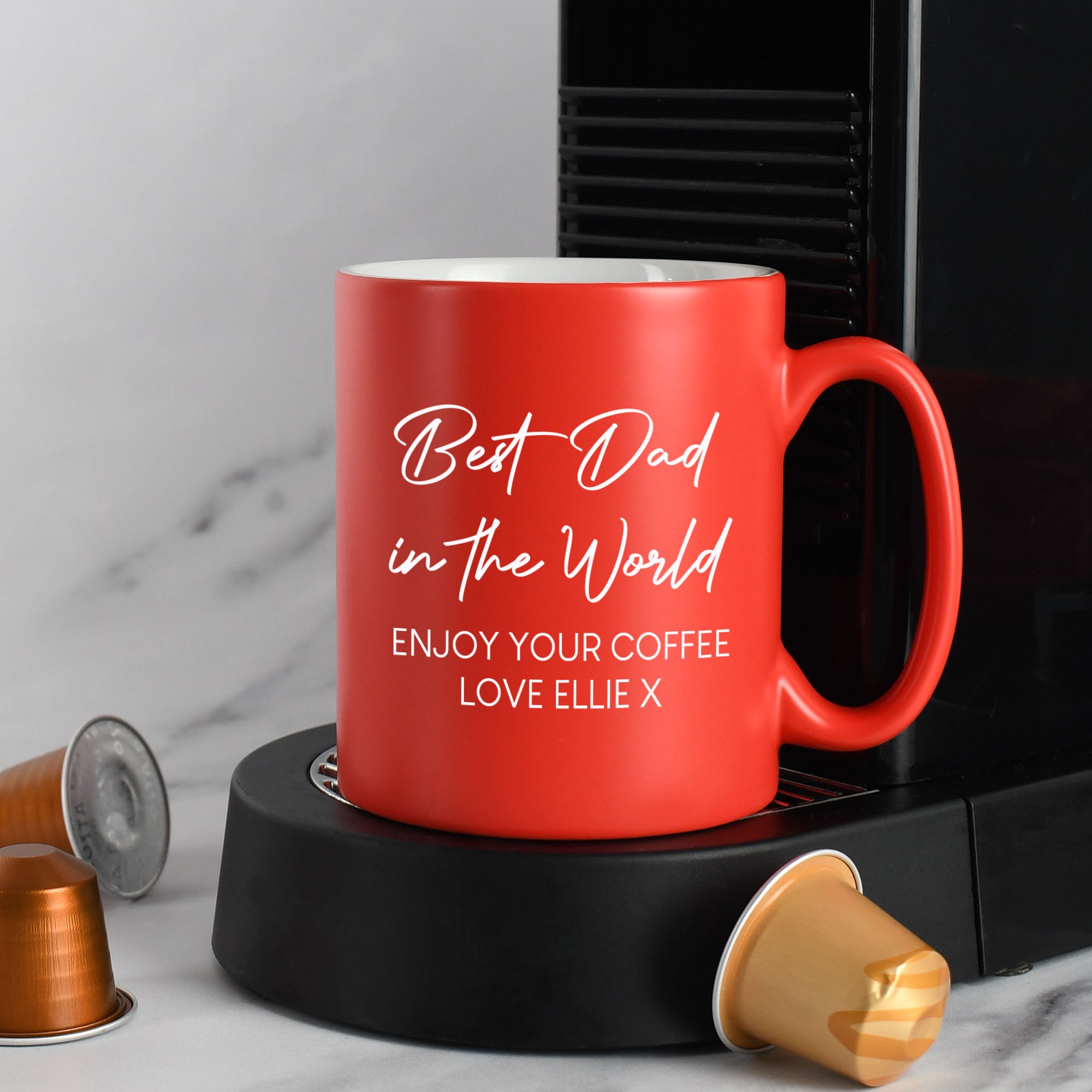 Personalised Best Dad In The World Mug - Red - Mugs