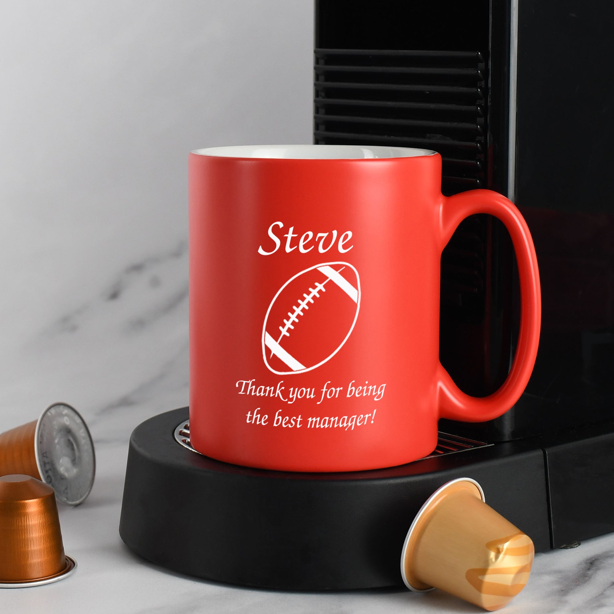 Personalised Rugby Mug - Red