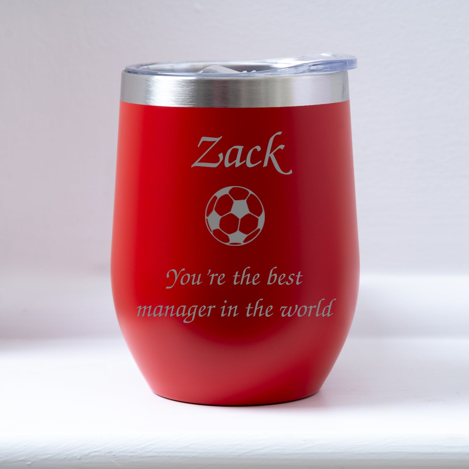 Personalised Football Thermos Insulated Travel Tumbler