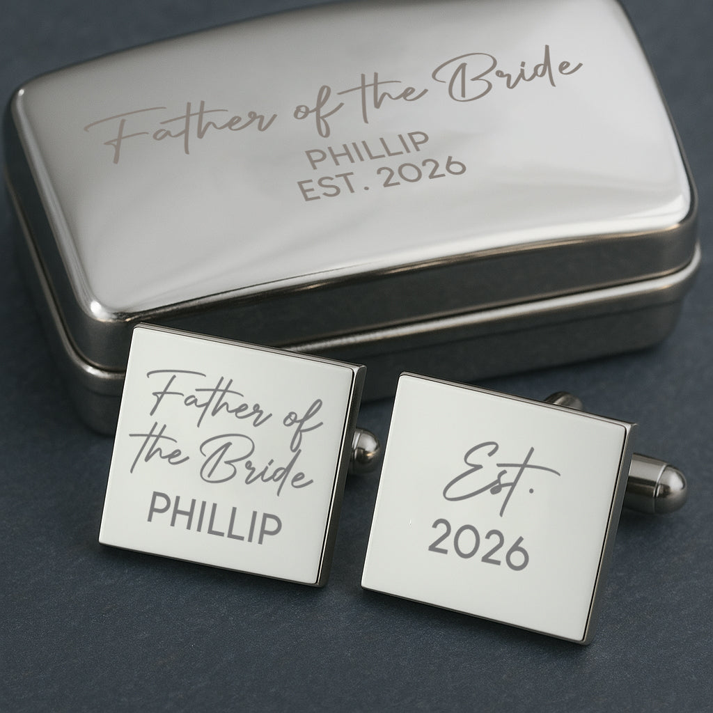 Personalised Father Of The Bride Cufflinks & Gift Box - Cufflinks