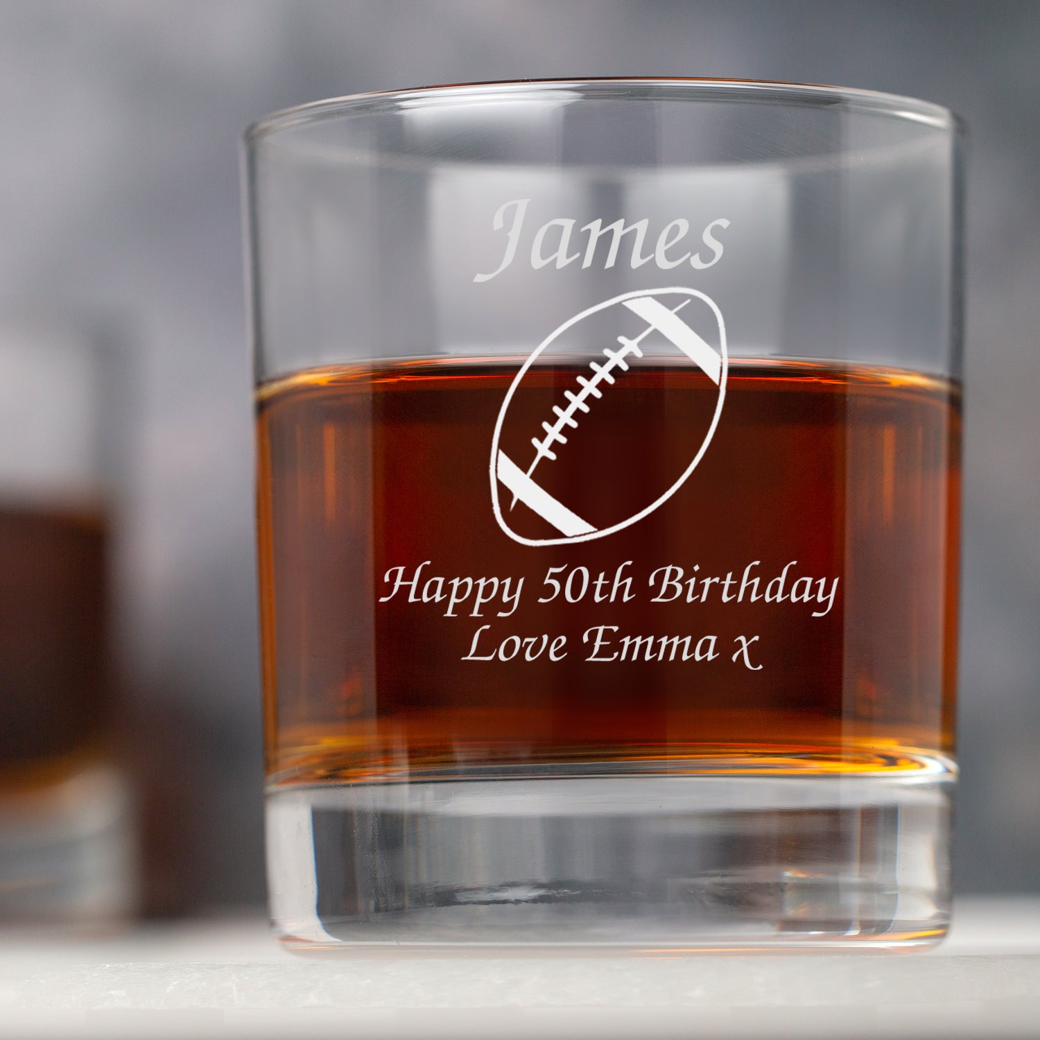 Personalised Rugby Glass Tumbler - Glass Tumblers