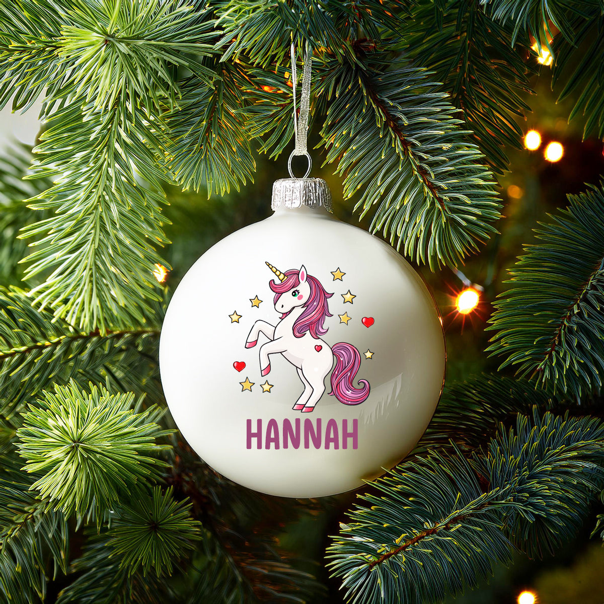 Personalised Unicorn Christmas Bauble - Baubles
