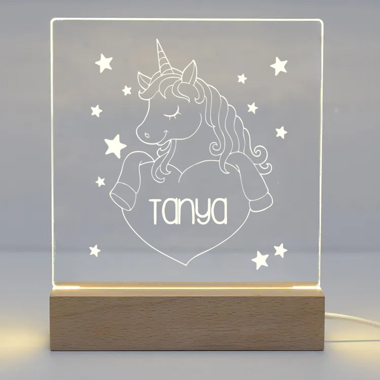 Personalised Unicorn LED Night Light - LED Night Light